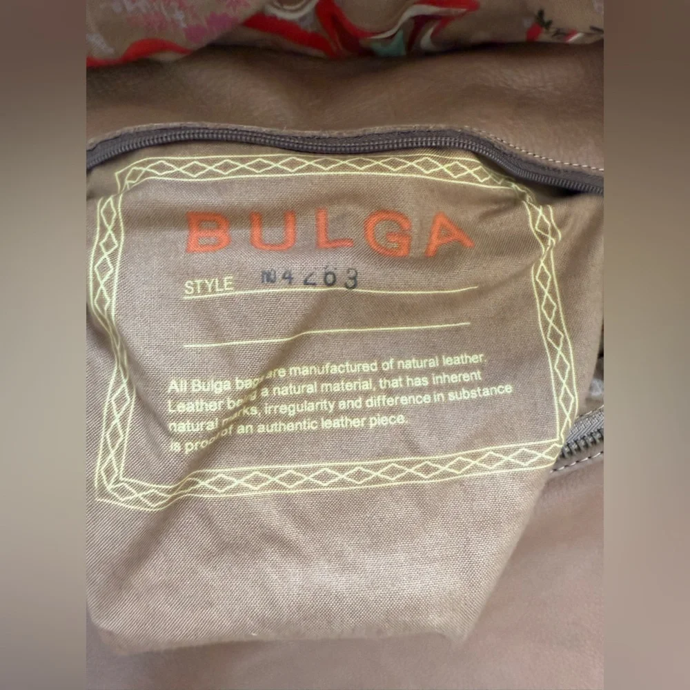 BULGA Large Tassel Soft Pebbled Leather Multi Compartment Hobo Bag
